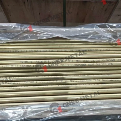 ASTM B111 C68700 aluminiums messingrør levert til et varmevekslerprosjekt i I...